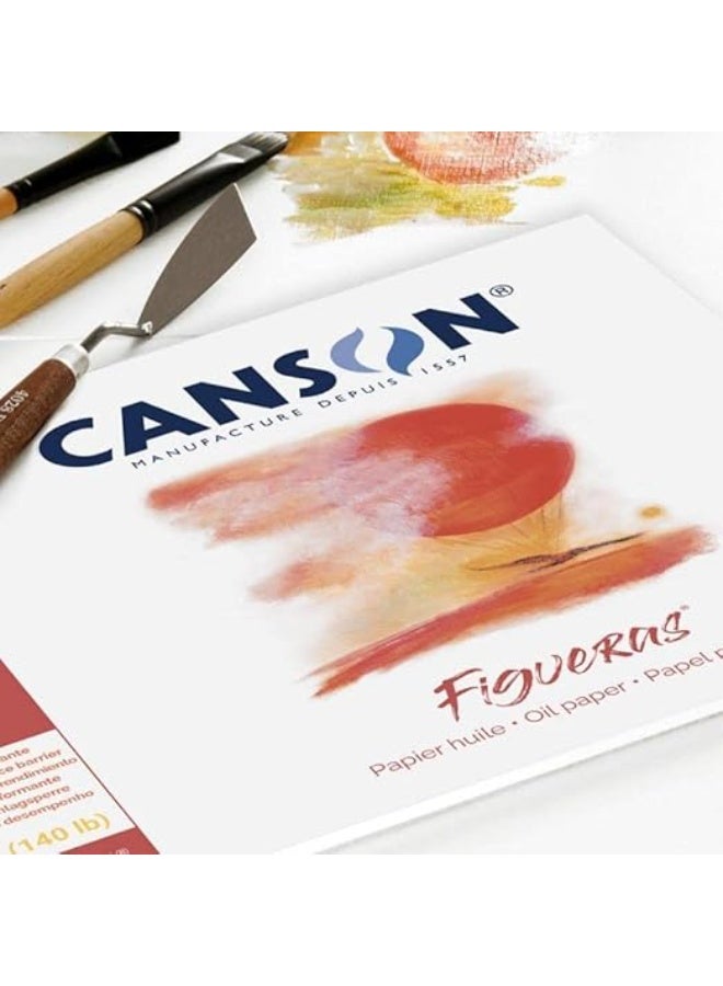 CANSON 33x41cm Size Oil Painting Figueras Paper Pad 10 Sheets 290gsm Thickness White Color - Image 2