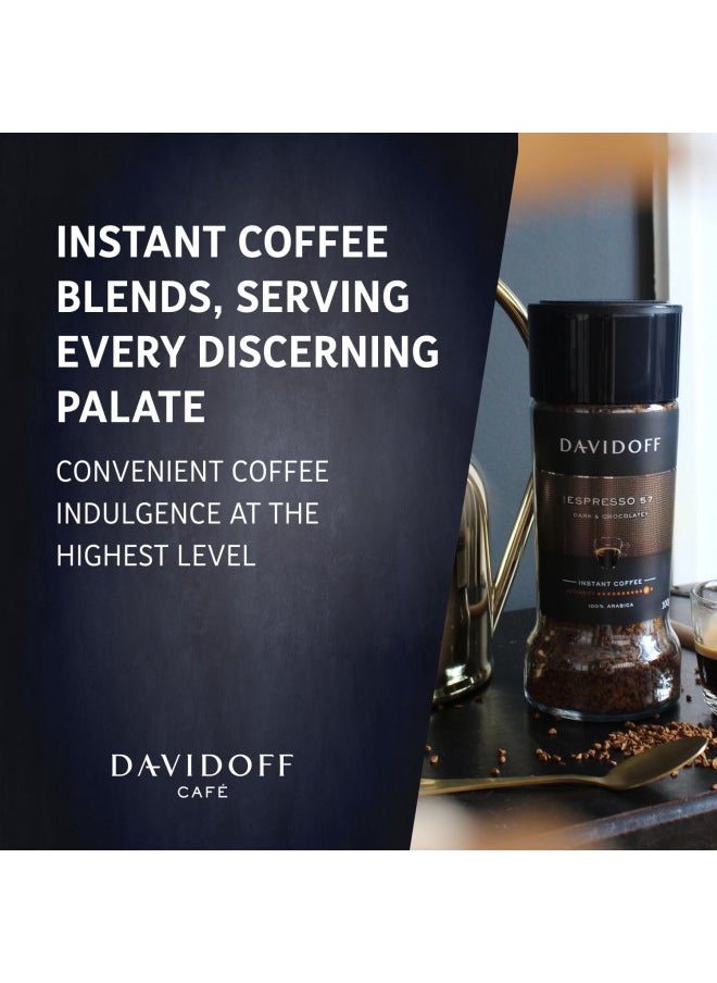 Davidoff DAVIDOFF Espresso 57 Instant Coffee - Dark and Chocolatey - Intense Roast with a Smooth Aroma - 100% Arabica Beans - 11/12 Intensity. 12/12 Roasting. 6/12 Acidity - 1 x 3.52 oz  - Image 3