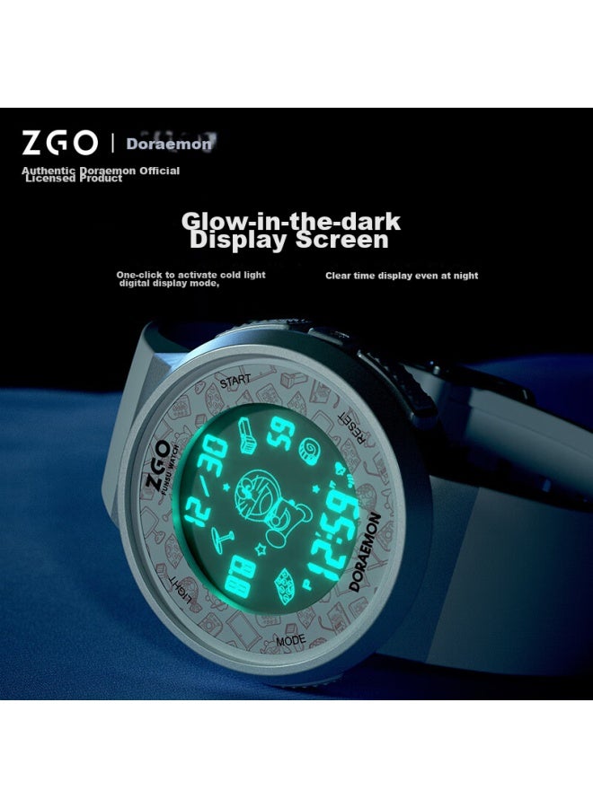 Zgo Doraemon Children's Electronic Watch For Boys, Middle And Elementary School Students, Teenagers, Waterproof Alarm Clock Time-telling Watch 8555 - Image 4