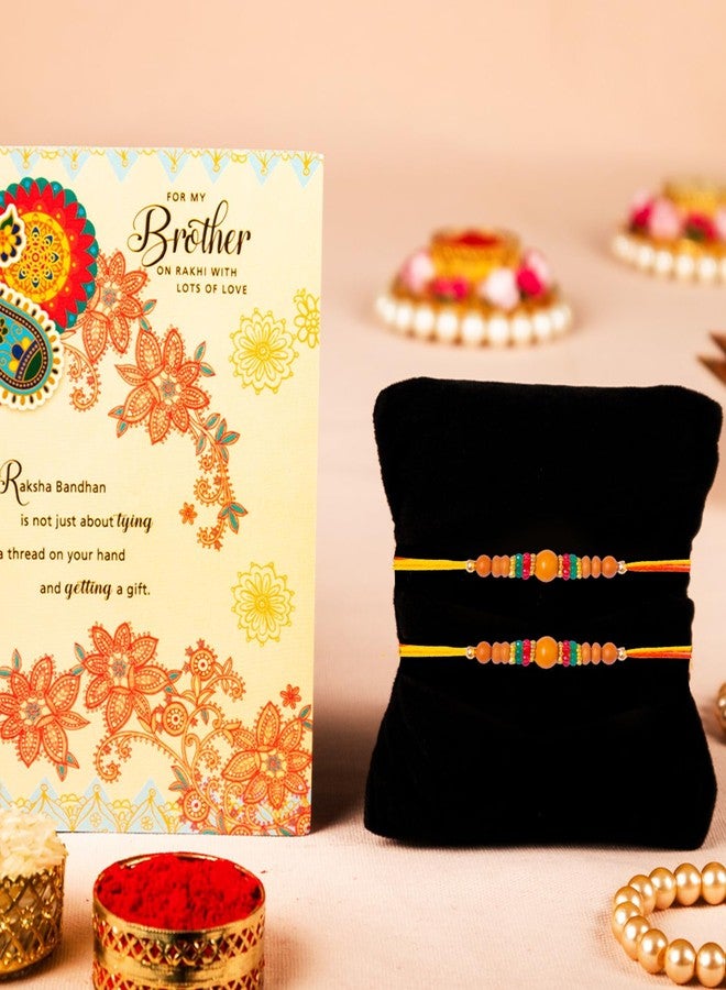 ARCHIES Rakhi Collection For Rakshabandhan | Rakhi For Brother | Rakhi for Bhaiya and Bhabhi | Rakhi Combo Gift Hamper (ASCERTAINABLE-MODERN STYLE RAKHI COMBO) - Image 2