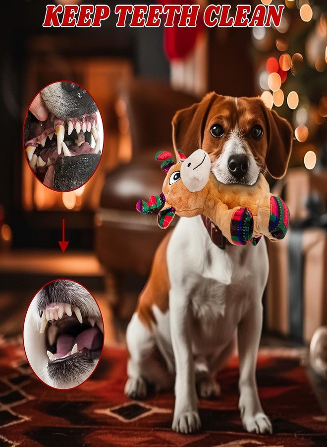 MAOOOOB Dog Christmas Reindeer Plush Toys with Squeaker, Soft Pet Teeth Toys for Small & Medium Dogs - Image 3