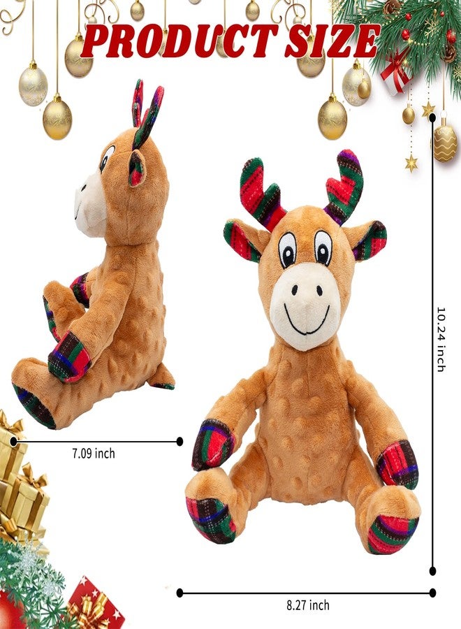 MAOOOOB Dog Christmas Reindeer Plush Toys with Squeaker, Soft Pet Teeth Toys for Small & Medium Dogs - Image 4