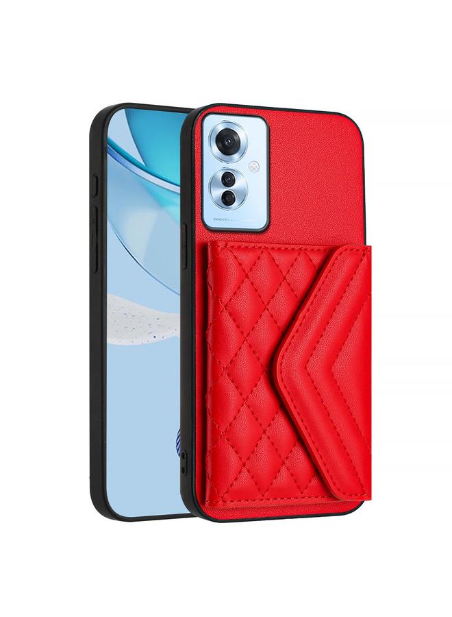 S-TOP Case For OPPO Reno11 F Thai Version Rhombic Texture Card Bag RFID Phone Case with Long Lanyard - Image 3