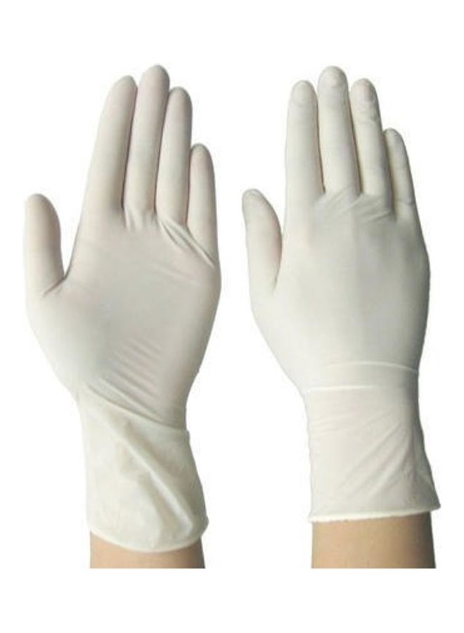 High Quality Disposable Latex Hand Gloves | Large | 100 PCs In 1 Box White Large - Image 2