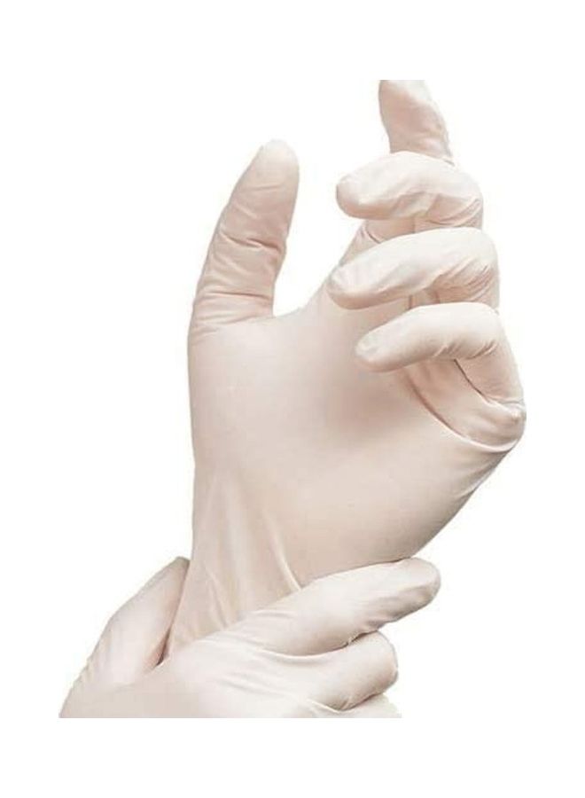 High Quality Disposable Latex Hand Gloves | Large | 100 PCs In 1 Box White Large - Image 1