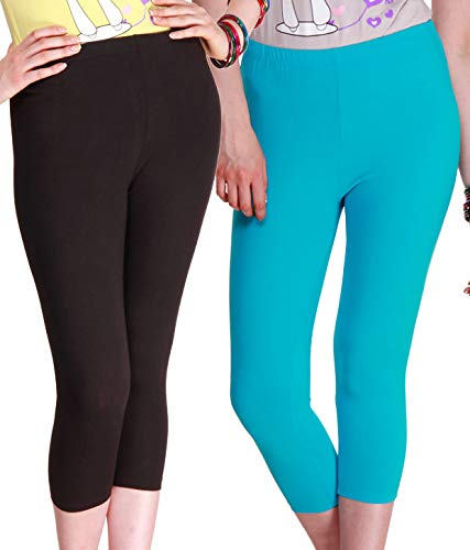 FEELBLUE Premium Cotton Strachable Women's Casual/Gym/Sports 3/4th Capri,Combo Pack,Free Size - Image 1