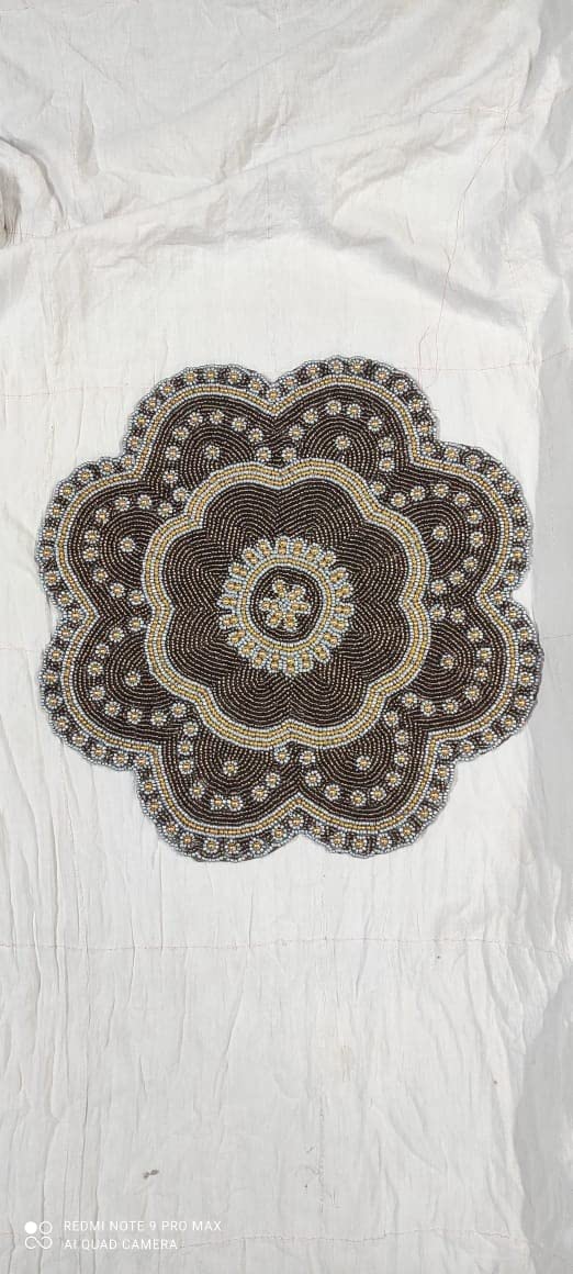 Purina Decorative Handmade Beaded Round Placemat/RunnerPerfect for Table Dia 14 inches (35 X 35 cm)-TR05 - Image 2