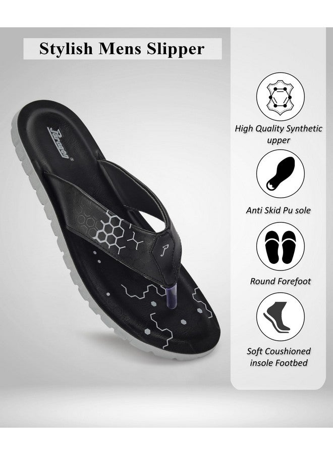 Paragon PARAGON PUK2225G Slippers for Men | Comfortable, Breathable & Durable Sandals with Soft Cushioned Footbed | Easy Wear Slip On | Ideal for Outdoor Use Black - Image 4