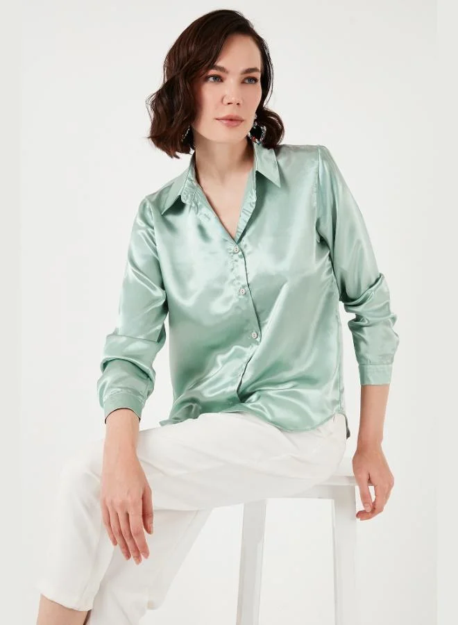 Lela Lela Regular Fit Satin Classic Shirt Women's SHIRT 66939642S4