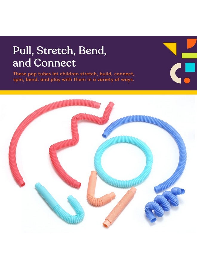 Special Supplies Special Supplies Fun Pull and Stretch Tubes for Kids - Pop, Bend, Build, and Connect Toy, Provide Tactile and Auditory Sensory Play, Colorful, Heavy-Duty Plastic (8-Pack Pastel Colors)  - Image 5