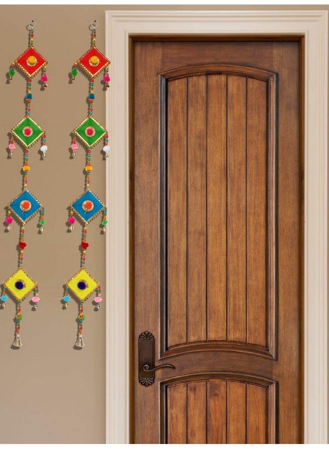 JH Gallery Handmade Woollen Kite Door Wall Hangings (JHG-KHL-V, Multicolour, 39 Inches) - 1 Pair - Image 1