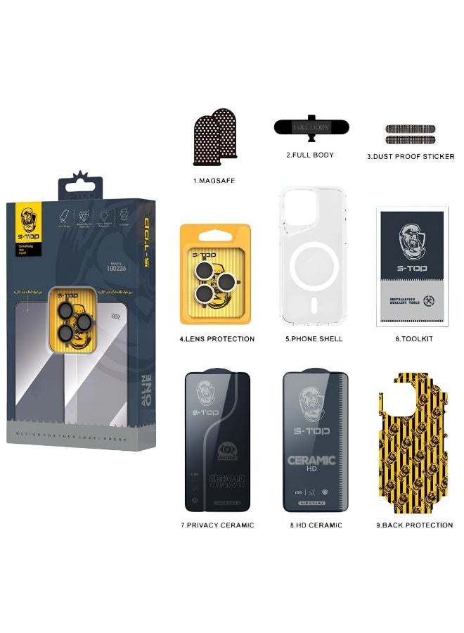 اس-توب مجموعة الحماية المتكاملة 8 في 1 يدعم شحن ماج سيف متوافق مع آيفون 14 برو ماكس - Image 1