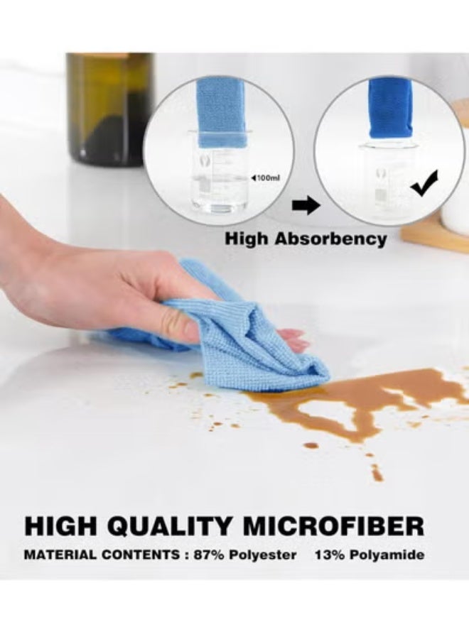 20 20 Planet CARE EVERYDAY Microfiber Cleaning Cloths, Rags Kitchen Towel Dish, Car Wash Kit, Windows, Surface, Bathroom, Absorbent Reusable, All Purpose, Cleaning Supplies - 30 x 30 cm – Blue (75 Sheets Roll) - Image 3