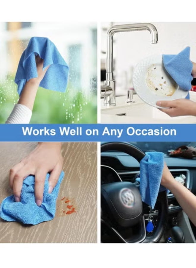 20 20 Planet CARE EVERYDAY Microfiber Cleaning Cloths, Rags Kitchen Towel Dish, Car Wash Kit, Windows, Surface, Bathroom, Absorbent Reusable, All Purpose, Cleaning Supplies - 30 x 30 cm – Blue (75 Sheets Roll) - Image 4