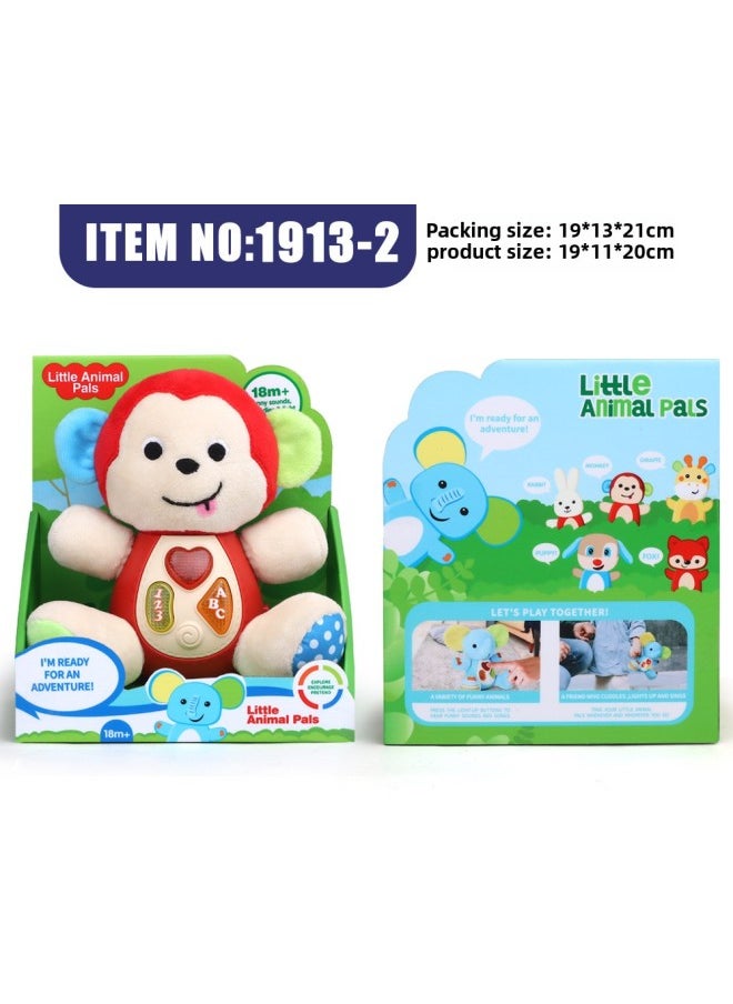Generic Products Baby Toys Sound And Light Soothing Doll Light Music Soothing Doll Baby Sleeping Toy-Color:Plush Educational Monkey With Light And Music-Specifications:20CM  - Image 1