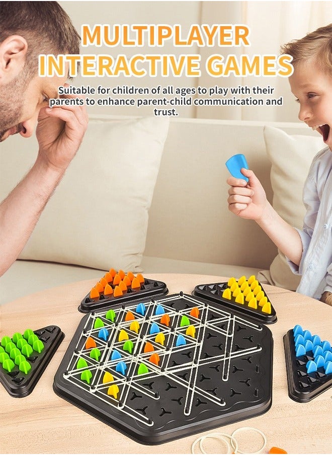NIBEMINENT - Multiplayer Chain Chess Game, Educational Board Games, Triggle Rubber Band Suitable for High IQ Thinking Challenging Game - Image 1