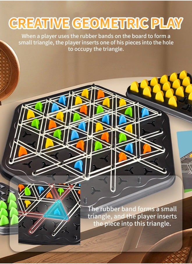 NIBEMINENT - Multiplayer Chain Chess Game, Educational Board Games, Triggle Rubber Band Suitable for High IQ Thinking Challenging Game - Image 1