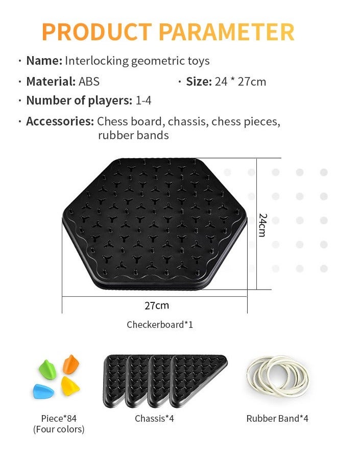 NIBEMINENT - Multiplayer Chain Chess Game, Educational Board Games, Triggle Rubber Band Suitable for High IQ Thinking Challenging Game - Image 1