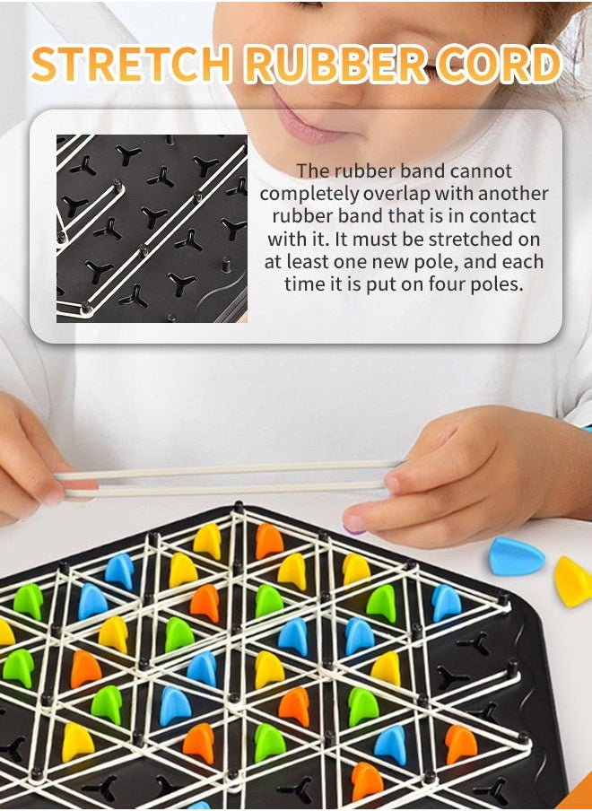 NIBEMINENT - Multiplayer Chain Chess Game, Educational Board Games, Triggle Rubber Band Suitable for High IQ Thinking Challenging Game - Image 1