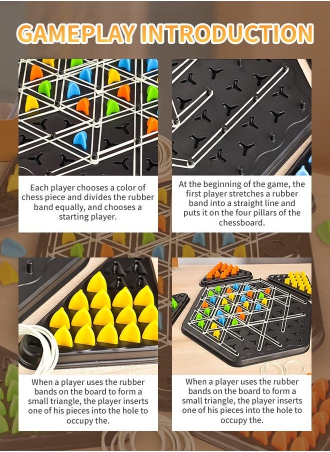 NIBEMINENT - Multiplayer Chain Chess Game, Educational Board Games, Triggle Rubber Band Suitable for High IQ Thinking Challenging Game - Image 1