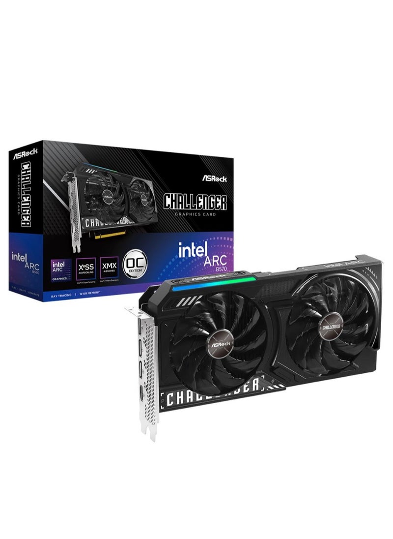 ASRock - Intel Arc B570 Challenger 10GB OC, 2600 MHz, 19 Gbps, 160-bit GDDR6 - Image 1