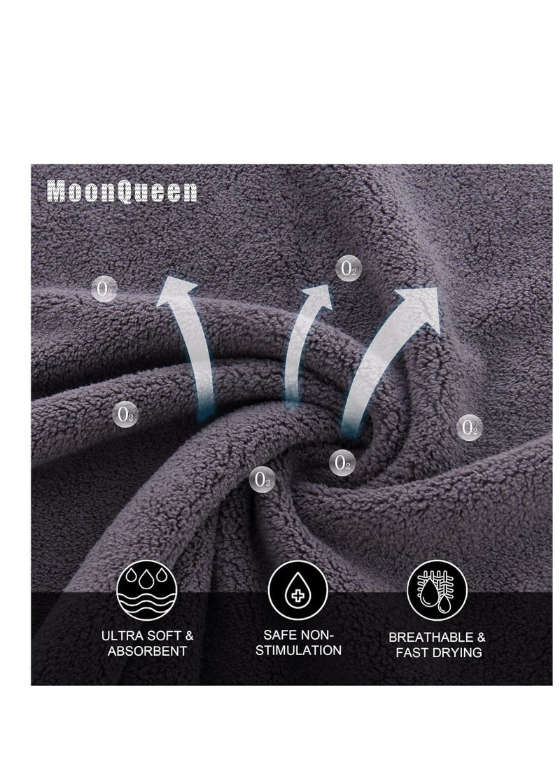 MOONQUEEN MOONQUEEN Ultra Soft Premium Washcloths Set - 12 x 12 inches - 24 Pack - Quick Drying - Highly Absorbent Coral Velvet Bathroom Wash Clothes - Use as Bath, Spa, Facial, Fingertip Towel (Grey)  - Image 5