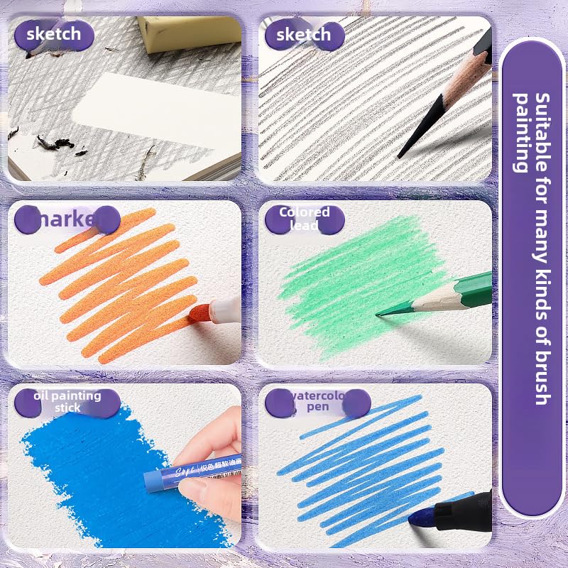 Samvardhan Sketching Book for Artist, A4 Thickened Sketchpad for Artist, Students Hand-Painted Colored Lead Picture Album Sketch Book for Painting, Drawing, Art & Craft Work (60 Sheets) (Pink) - Image 5