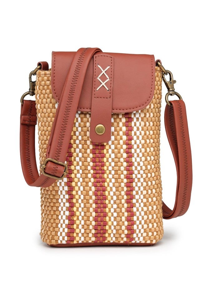 Anekaant Earth Knots Tan Jute Striped Mini Sling Bag for Girls | Travel & Everyday Outings - Image 1