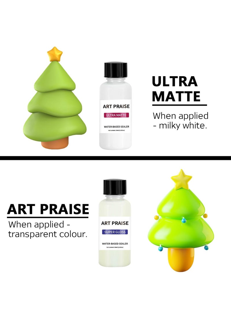 CMGTYYD Premium Air Dry Clay Varnish Set – Matte & Gloss Finishes, High Gloss & Scratch Resistant, Colorless Acrylic Glaze for Pottery, Clay & Acrylic Paint for Gypsum (2PCS 30ml)  - Image 3