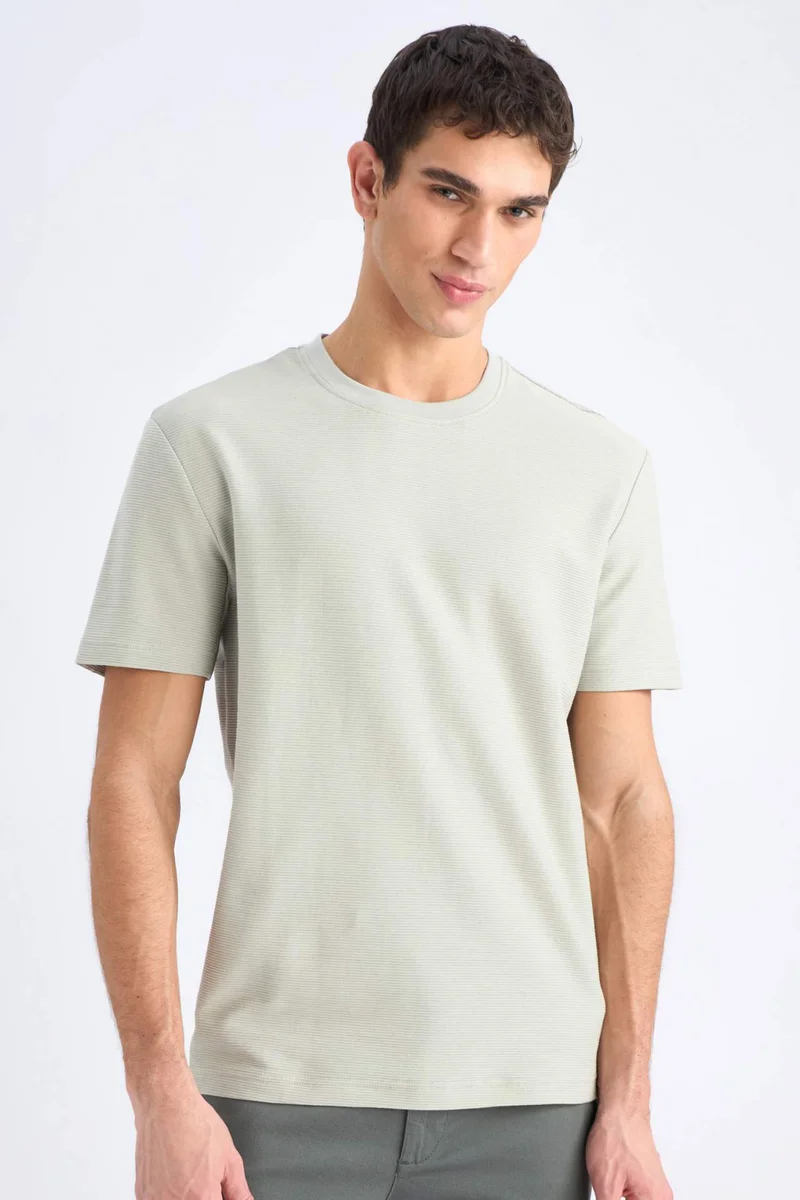 DeFacto Regular Fit Crew Neck Twill Short Sleeve T-Shirt