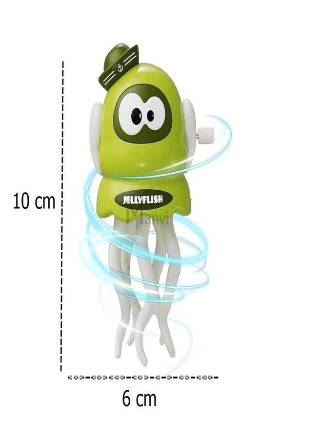 MANVI Key Operated Octopus Toy for Kids, Wind-up Dancing Jellyfish, Interactive Sensory Development for Infants & Kids, Crazy 5-Leg Action Crawling Toy (Green) - Image 5