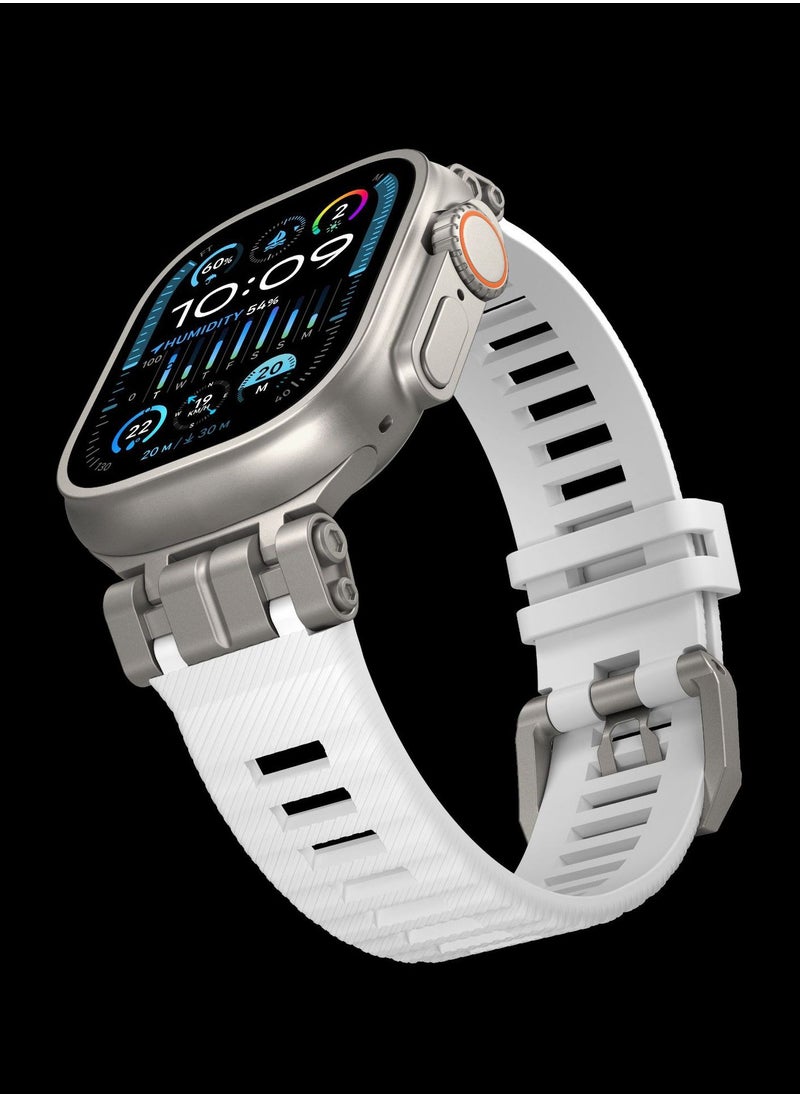Samu - Apple Watchband For Ultra 1/2 49mm, Series 9/8/7/45mm/44mm/42mm Stainless Steel+TPU Strap Band - Starlight - Image 1