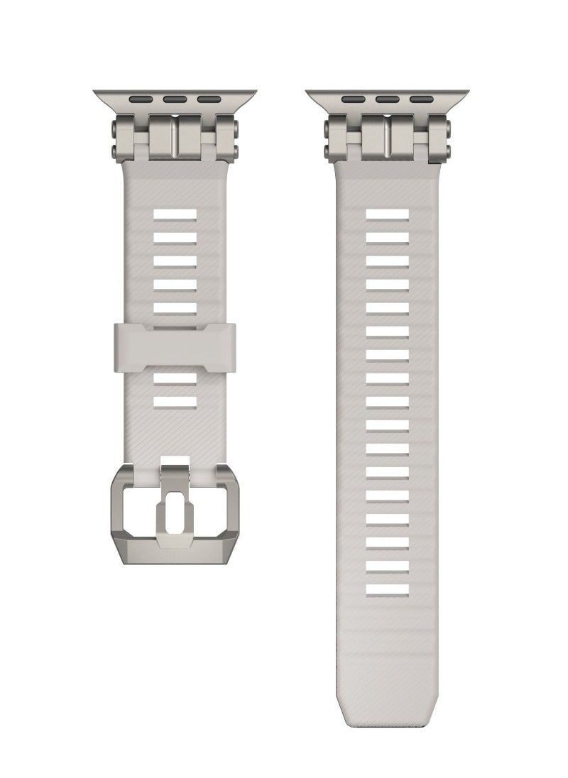 Samu - Apple Watchband For Ultra 1/2 49mm, Series 9/8/7/45mm/44mm/42mm Stainless Steel+TPU Strap Band - Starlight - Image 1