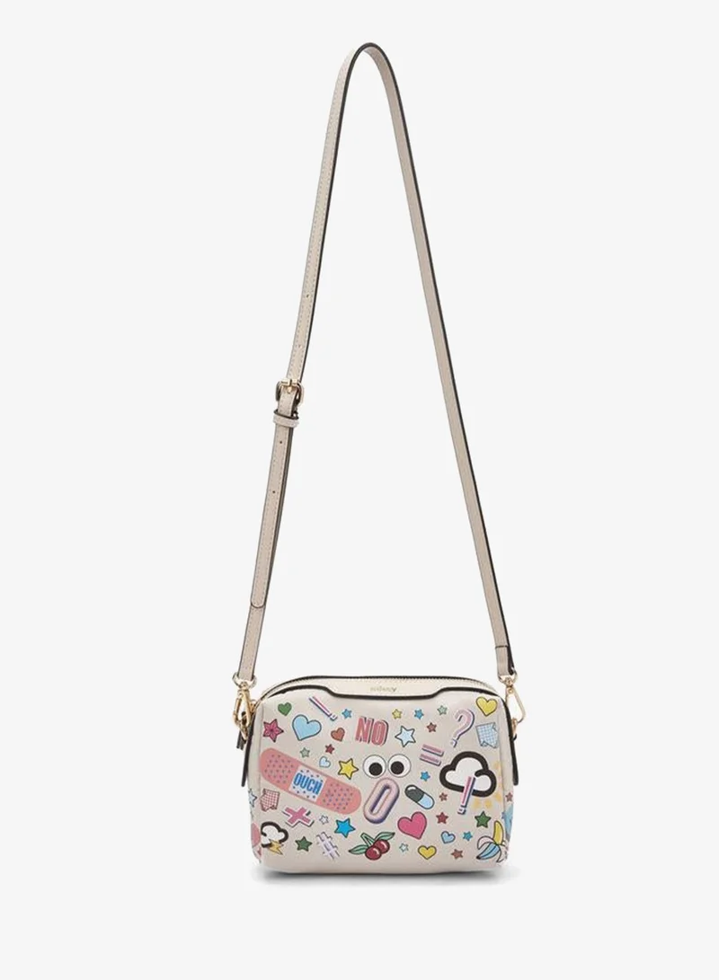 MISSY Graphic Print Crossbody Bag With Zip Closure