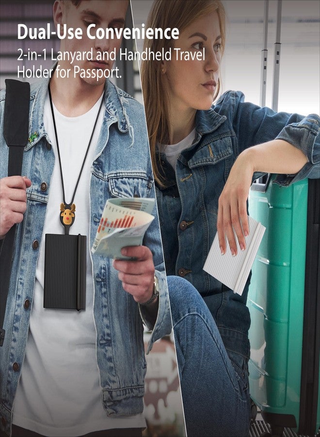 BONE Passport Lanyard Holder, Travel Passport Holder Neck, Passport Wallet, Passport Case, Passport Cover Silicone, Lanyard Passport - Lite - Image 2