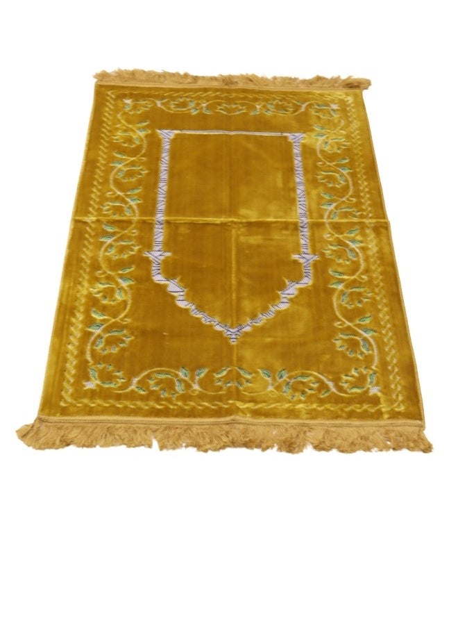 سمارت هوم - سجادة صلاه تركية كبيرة منقوشة مبطنة/شرشف صلاة 70x110 سم - Image 1
