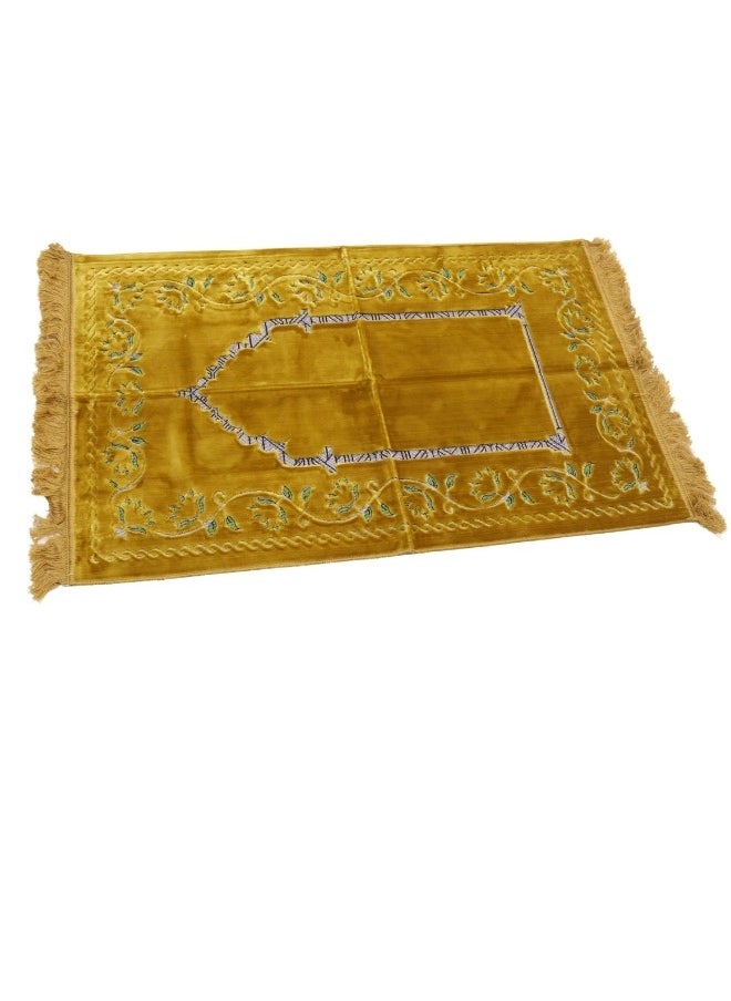 سمارت هوم - سجادة صلاه تركية كبيرة منقوشة مبطنة/شرشف صلاة 70x110 سم - Image 1