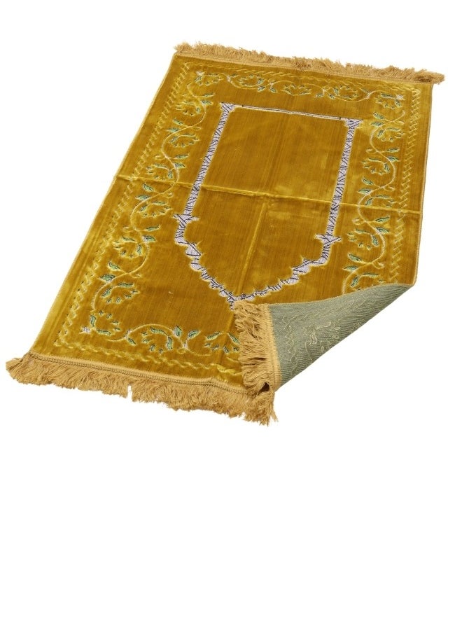 سمارت هوم - سجادة صلاه تركية كبيرة منقوشة مبطنة/شرشف صلاة 70x110 سم - Image 1