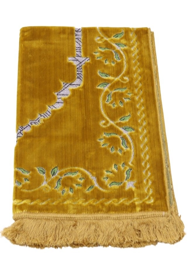 سمارت هوم - سجادة صلاه تركية كبيرة منقوشة مبطنة/شرشف صلاة 70x110 سم - Image 1