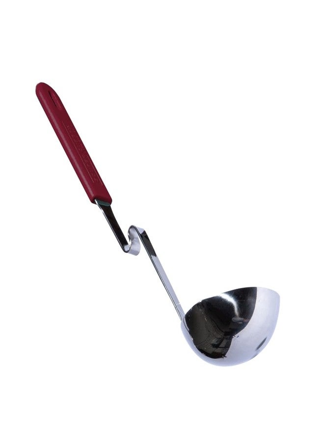 Souper Cubes + Lori Greiner No Mess Stainless Steel Soup Ladle with Silicone Handle - Metal Soup Ladle with No Mess Design That Hooks on Side of Any Pot - Cranberry - Image 2