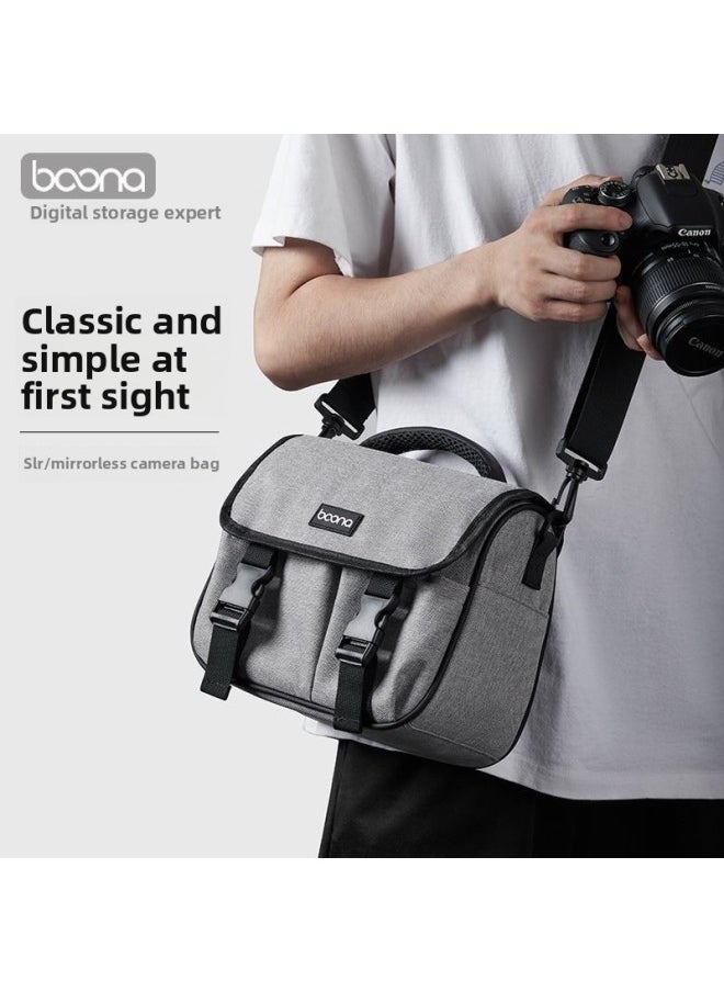 SLR Canon Digital Camera Bag Sony Micro Single Camera Bag Shoulder Crossbody Multi-function Camera Lens Bag EOS-Color:Camera Bag - Black Large  - Image 2