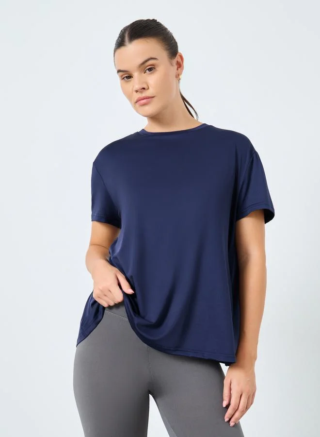 Styli Active Back Tear Drop Multi Criss Cross Top