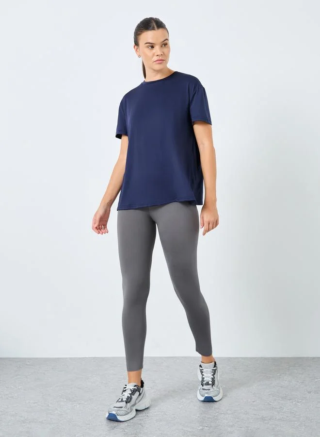 Styli Active Back Tear Drop Multi Criss Cross Top