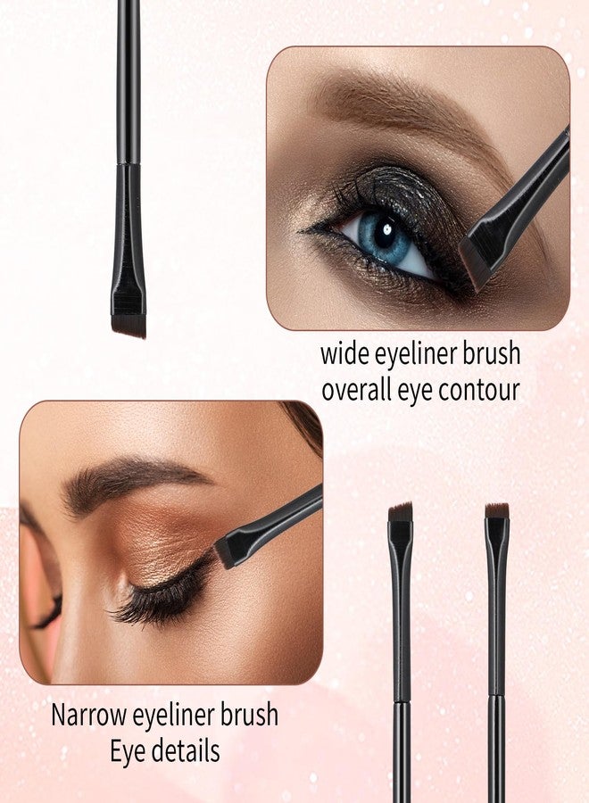 Hariendny 6 Pcs Eyebrow Eyeliner Brush Set, Brow Tint Brushes, Angled Precision Eye Makeup Brushes, Ultra Thin Flat Makeup Brush, Eye Makeup Brushes Tool, Black - Image 4