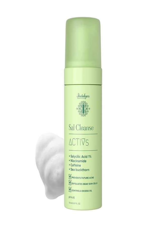 أساسيات إندوليجو غسول الوجه الرغوي بحمض الساليسيليك من إندلجيو إسينشالز - سال كلينز | منظف مضاد لحب الشباب | يزيل الجلد الميت والزيوت الزائدة ويقلل الرؤوس السوداء والبثور | مناسب للرجال والنساء - 150 مل - Image 1