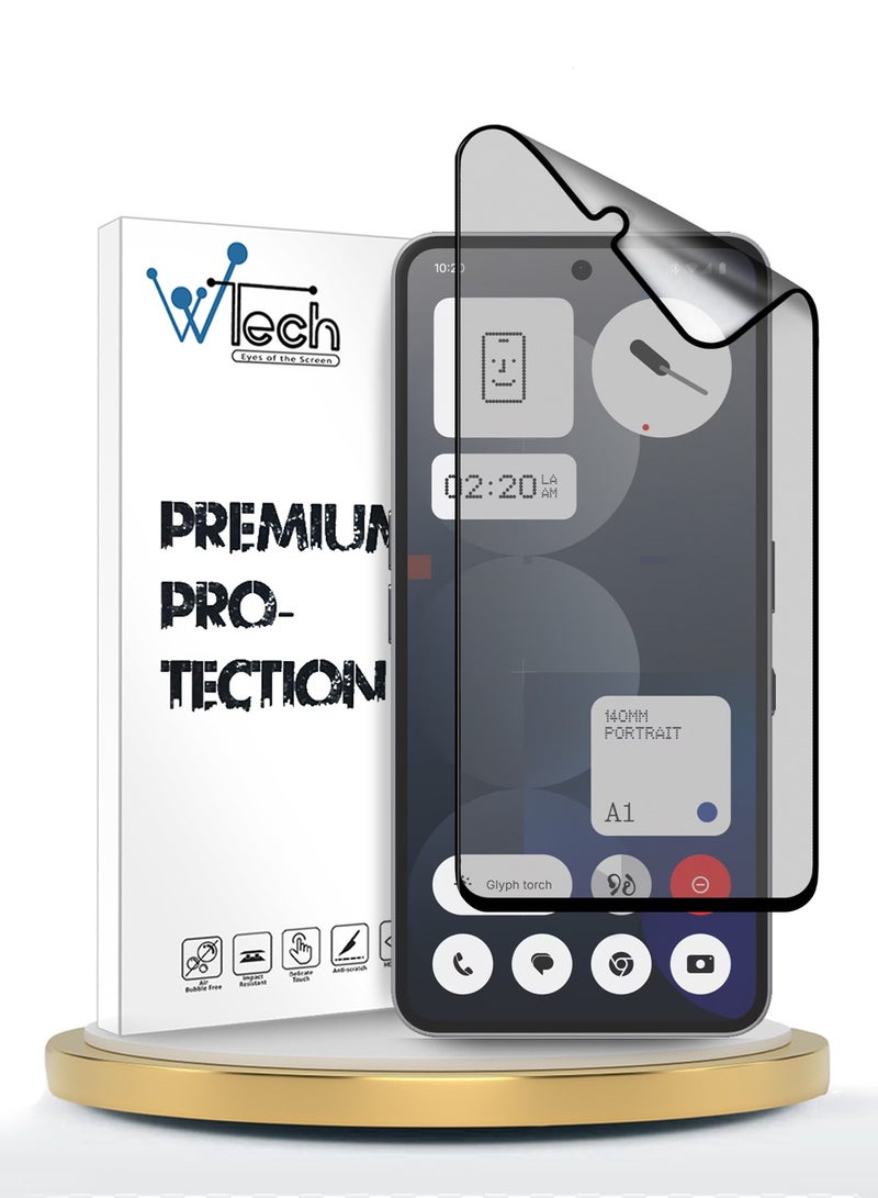 Wtech Nothing Phone (3a) 5G / 3a Pro 2025 Premium Nano Ceramic Full Glue Full Cover Matte Flexible Screen Protector (MSCNMN) - Clear/Black - Image 1