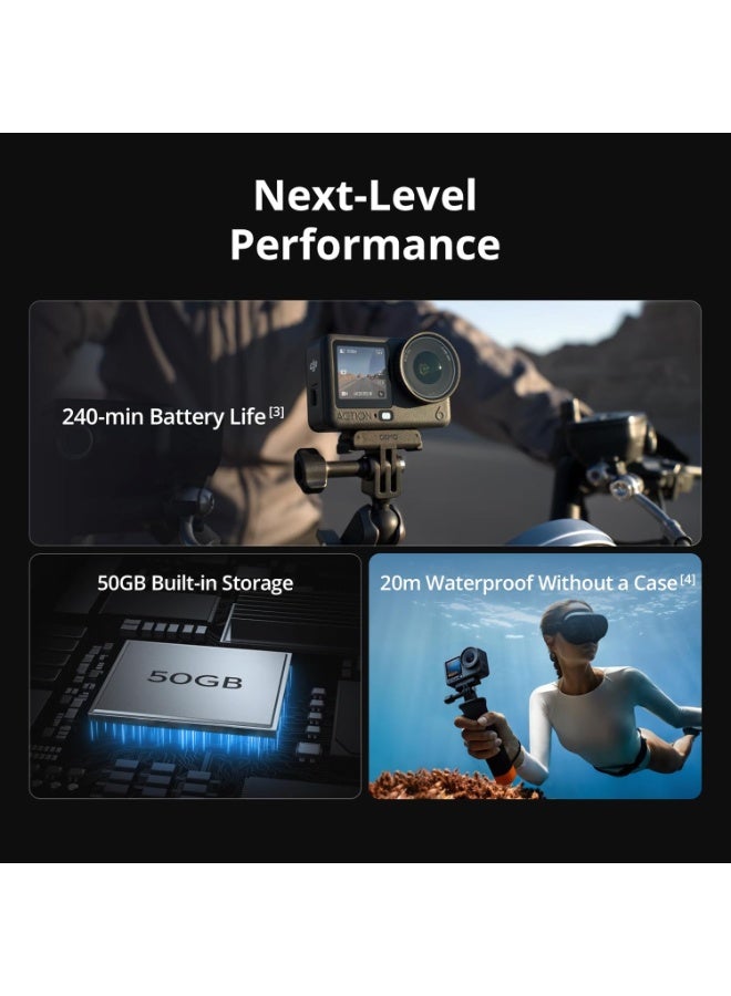 Osmo Action 6 Adventure Combo, Action Camera With 1/1.1″ Square Sensor, Variable Aperture of f/2.0–f/4.0, Extended Battery Life With 3 Batteries, Action Camera 4K for Long Outdoor Filming - Image 4