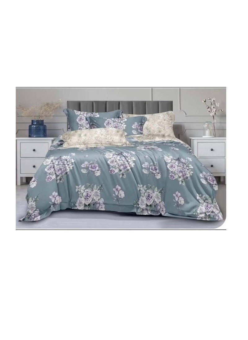 Generic King size comforter set duvet insert 6 pieces set, 1 fixed duvet, 1 bed sheet, 4 pillow cover, size 220*240 soft comforter com52 