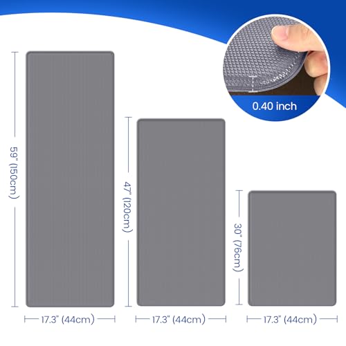KitchenClouds Kitchen Mats for Floor,3PCS Kitchen Rugs,Non Slip Anti Fatigue for Kitchen Floor,Waterproof Kitchen Sink Mat,Cushioned Standing and Comfort Mats for Office,Grey - Image 2