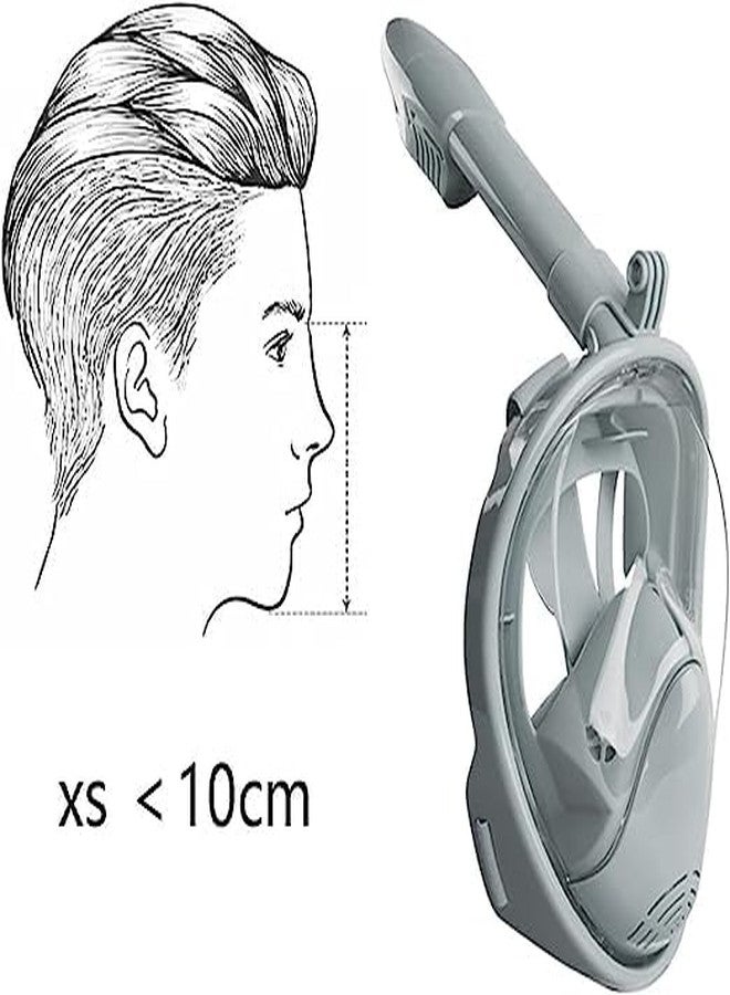 Olpad 180° Panoramic View Snorkel Mask Full Face Scuba, Dive and Swim Set for Kids Youth Adult Women Men | Easier Breath with Dry Anti-Fog Anti-Leak [Grey S/M] - Image 2